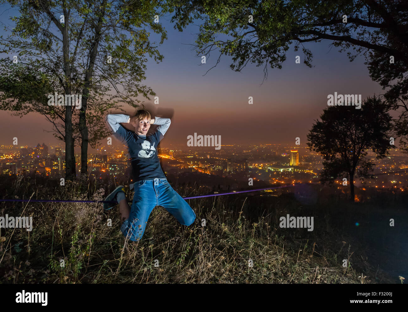 Back nature man walking hi-res stock photography and images - Alamy
