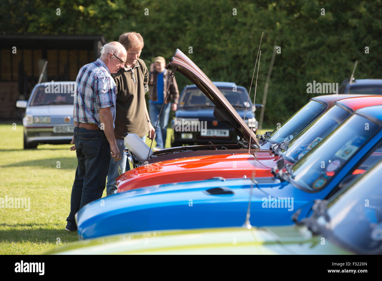 British Leyland car enthusiasts enjoy the 2015 3rd BL Autumn Rally, celebration of British Leyland motor cars, Milton Keynes, UK Stock Photo