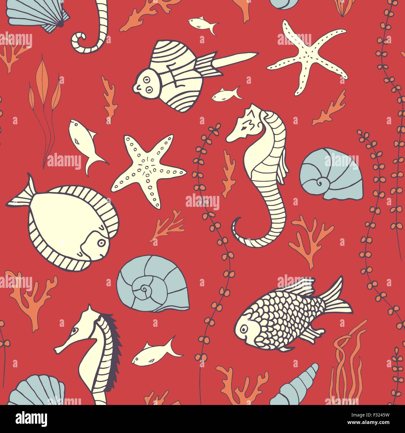 Samlesh Pattern Fish Seamless pattern with hand drawn fishes Stock Vector Image & Art - Alamy