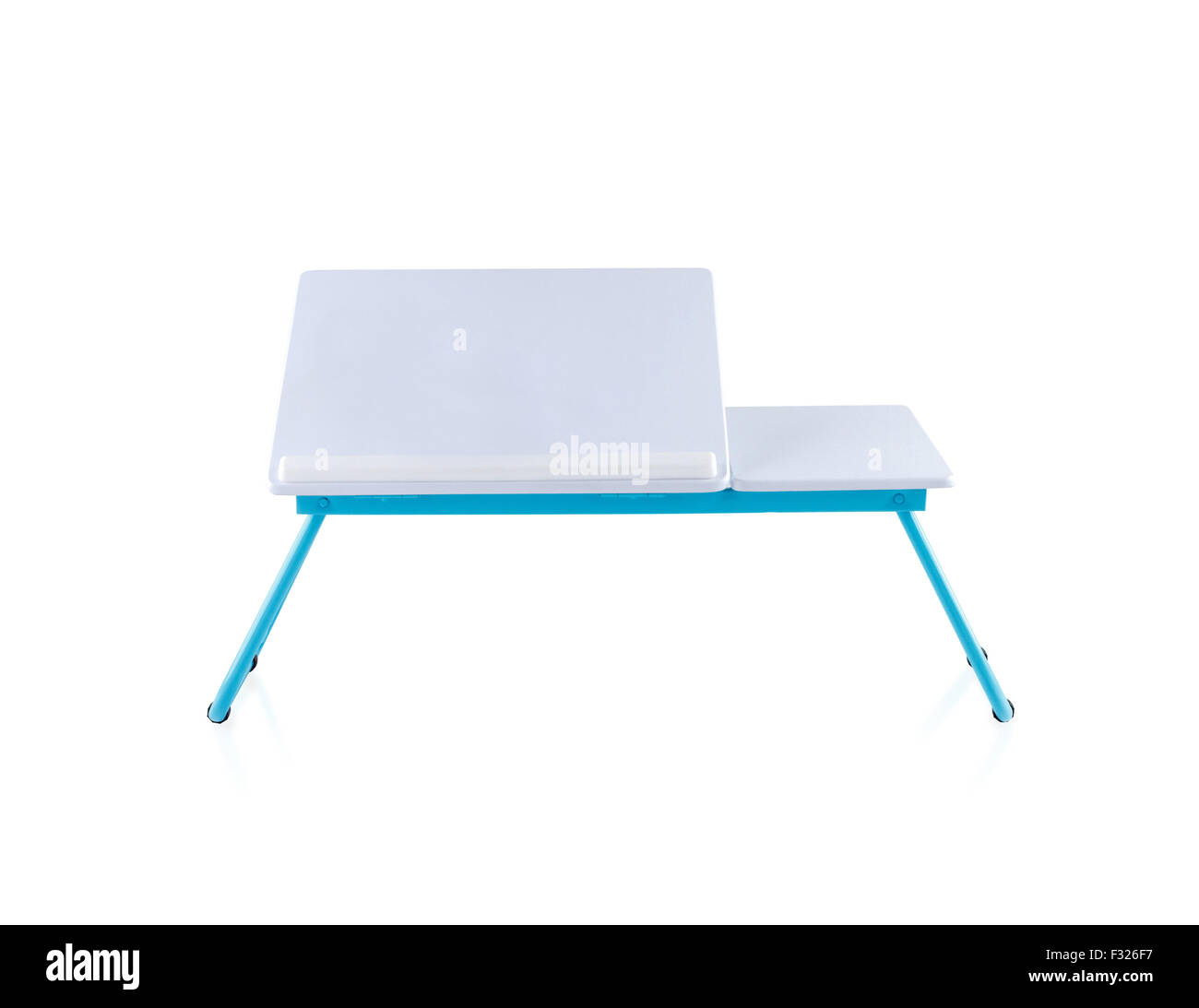 Small fold able table isolated on white background Stock Photo