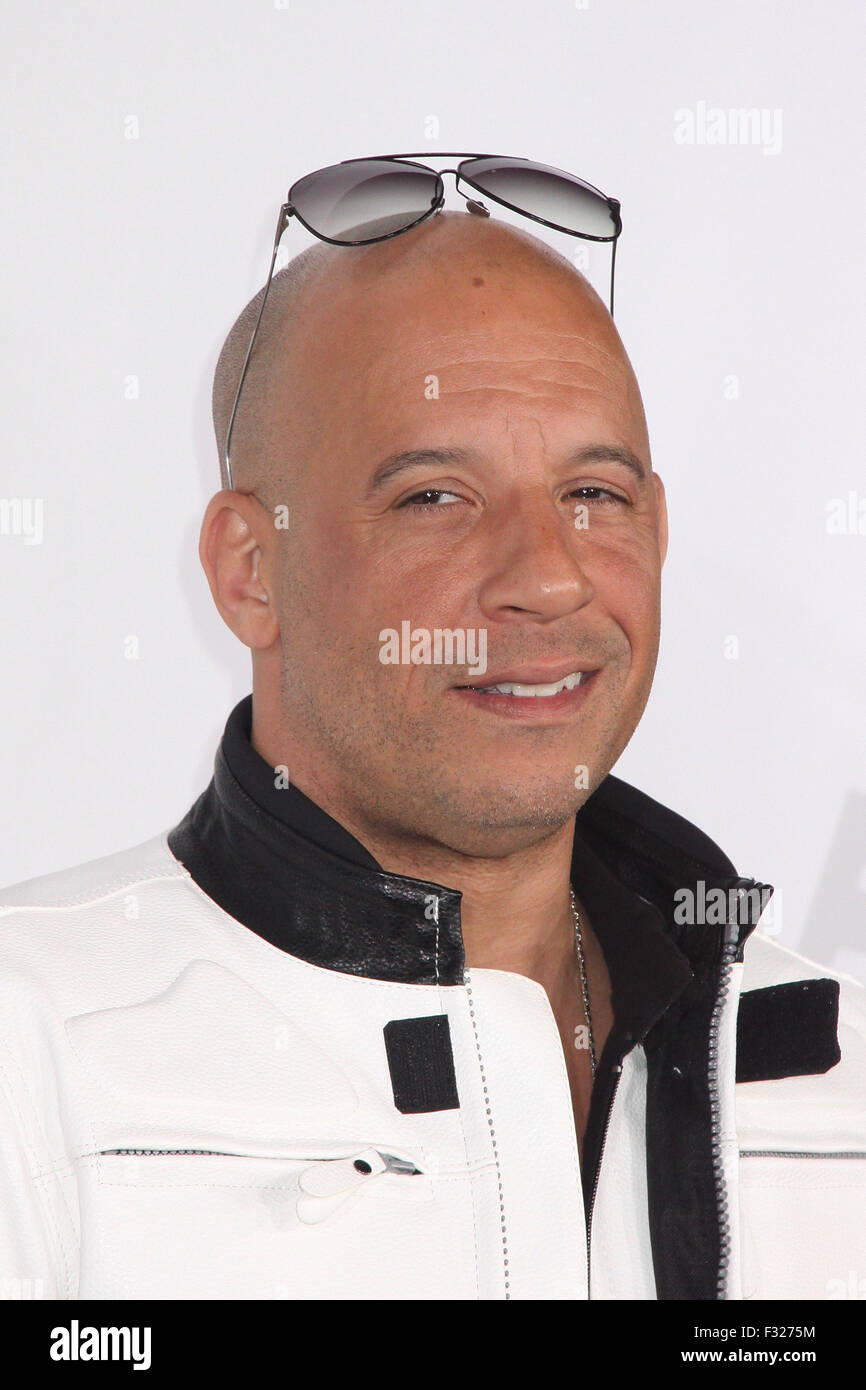 Premiere 'Furious 7' - Arrivals  Featuring: Vin Diesel Where: Los Angeles, California, United States When: 02 Apr 2015 Stock Photo