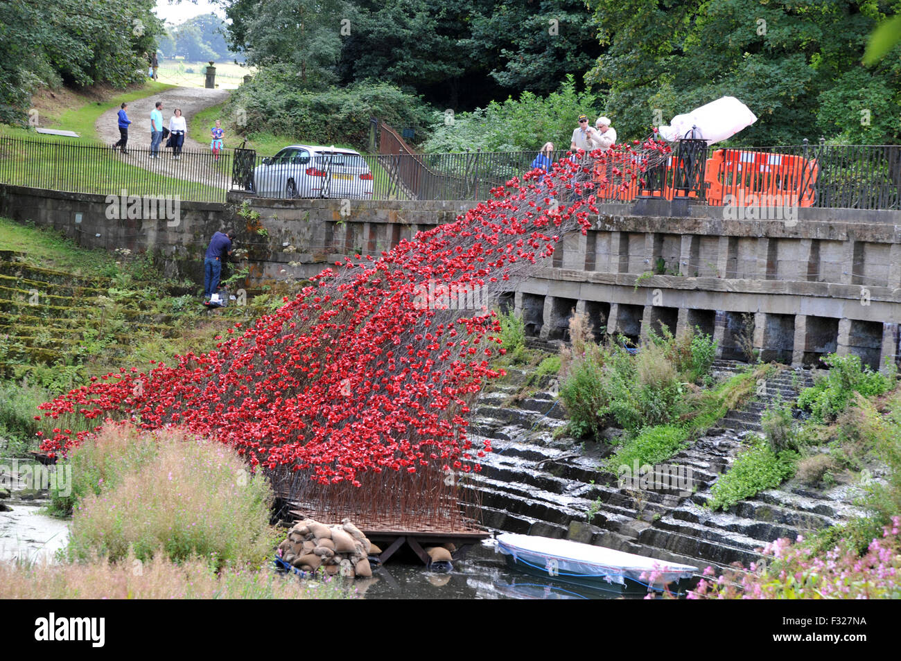 PART OF THE ART INSTALLATION THAT FEATURED AT TOWER OF LONDON IS NOW ON DISPLAY AT YORKSHIRE SCULPTURE PARK IN WAKEFIELD Stock Photo