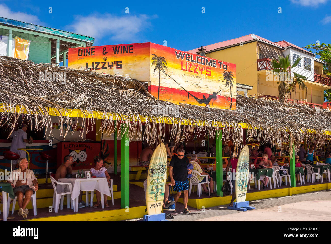 Lizzy's Restaurant and Bar Philipsburg Saint Martin West Indies Stock Photo