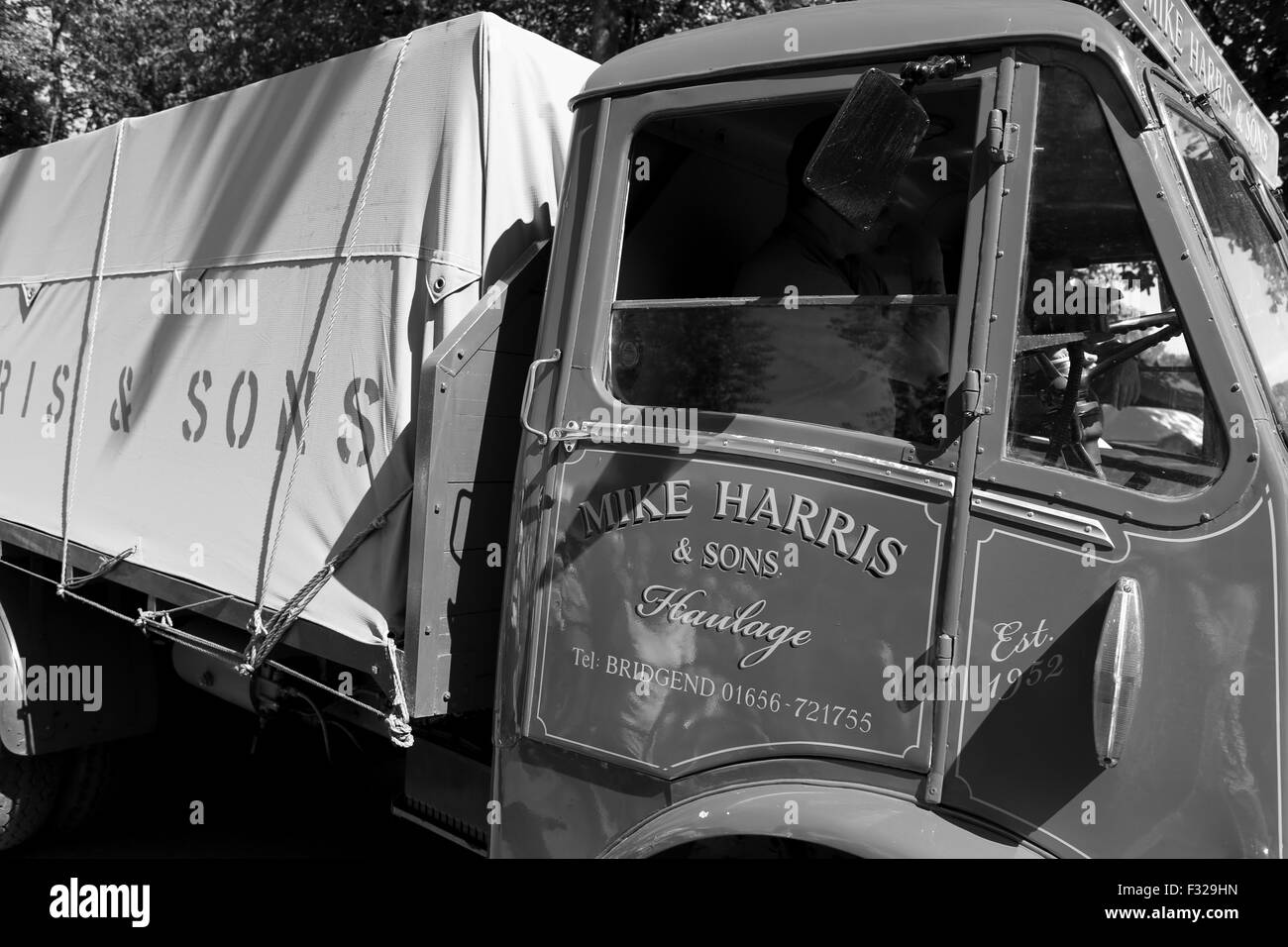 Cabin of an AEC Mammoth Major lorry, at the Pontypridd Car Show in Ynysangharad War Memorial Park, August 2015 Stock Photo