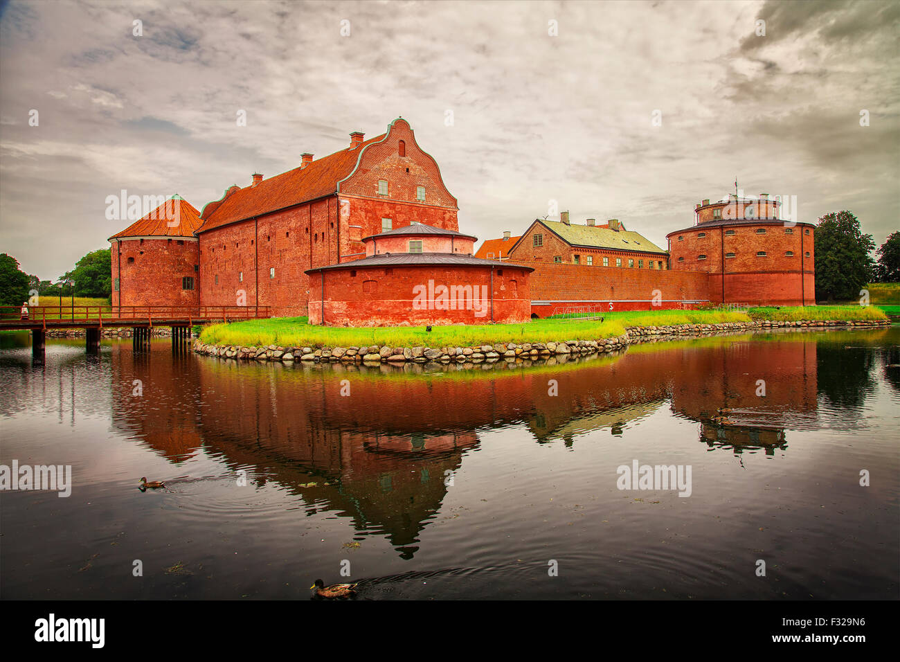 Image of the fortified Landskrona Citadel, built in the 1600s. Skane, Sweden. Stock Photo