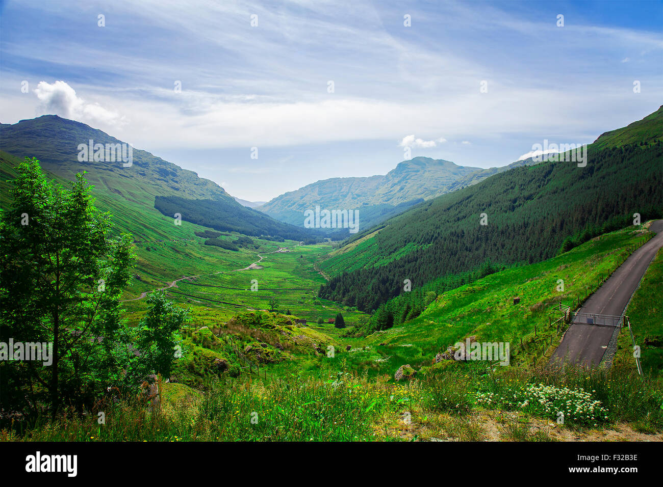 Image of the hilly landscape of the scottish highlands. Stock Photo