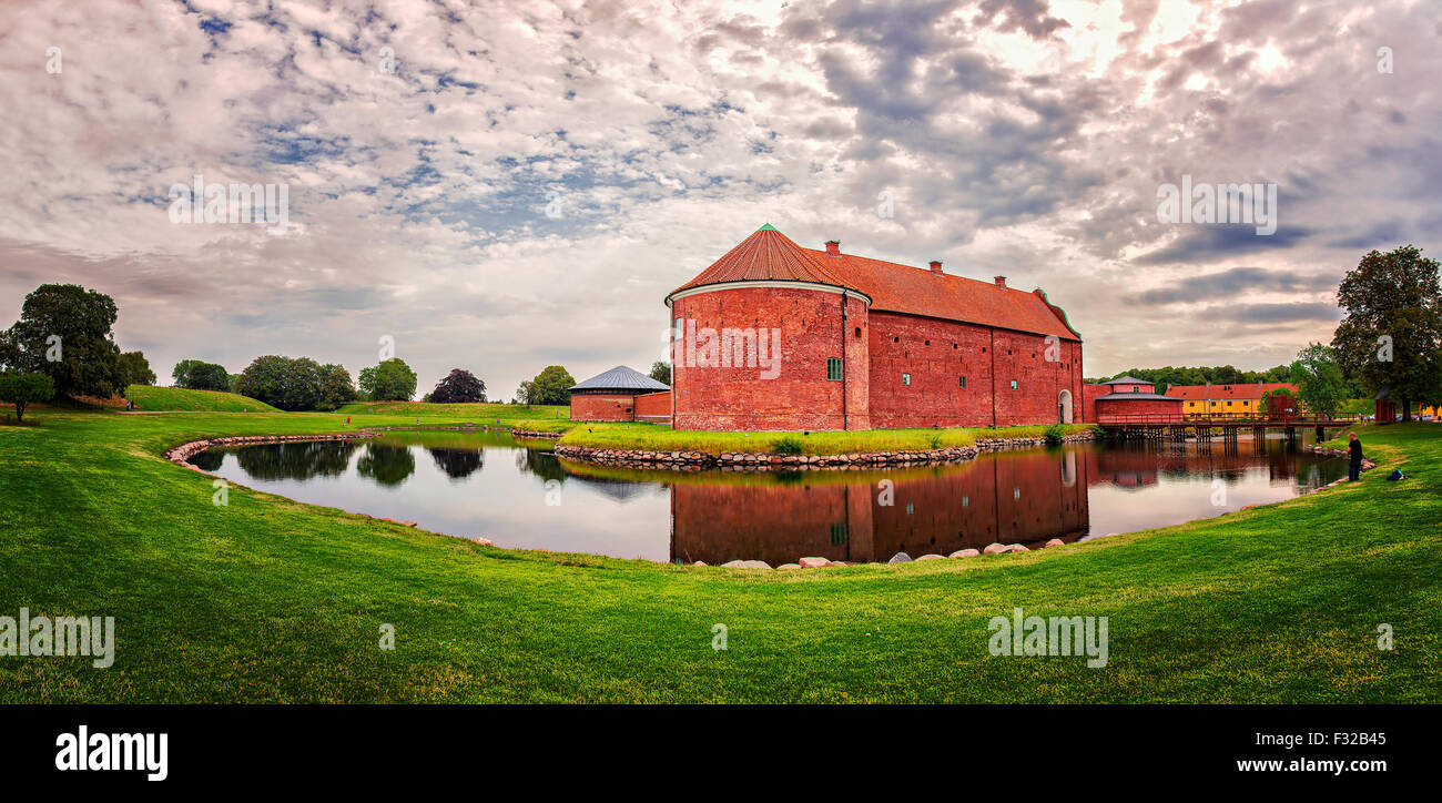 Image of Landskrona Citadel on a cloudy morning. Stock Photo