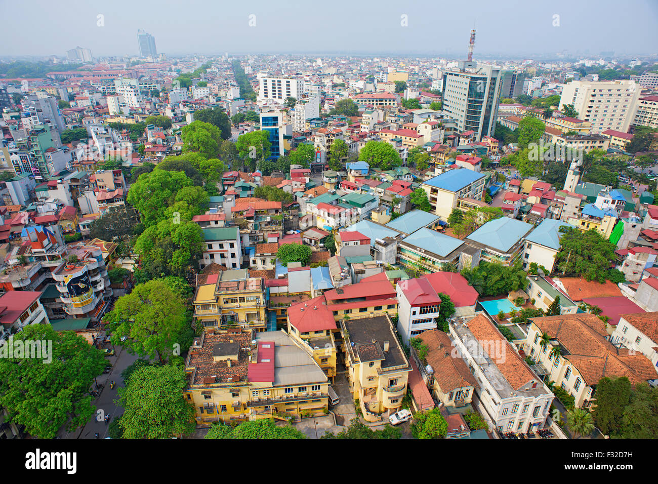 Aerial photo of Hanoi: view over Hanoi's old quarter (36 Streets