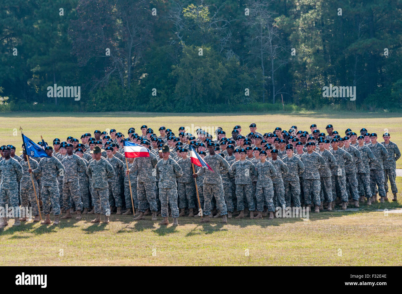 U.S. Army soldiers at basic training graduation ceremony Stock Photo