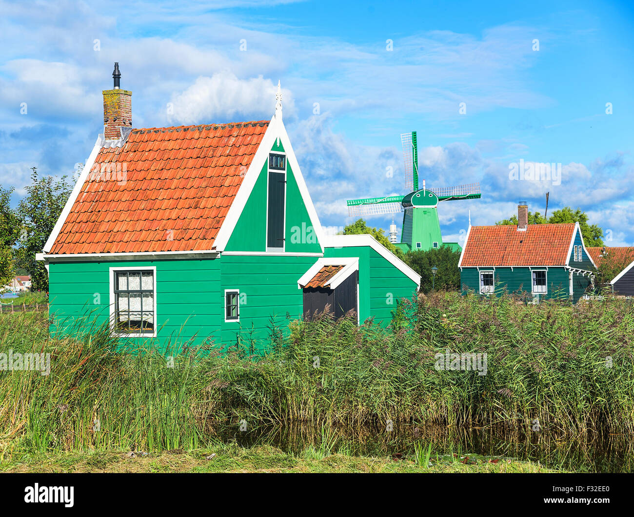 Traditional Dutch village. Stock Photo