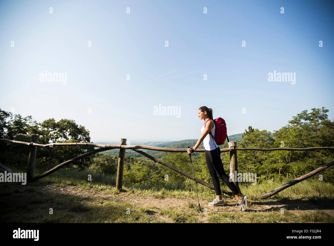 Young woman at hiking Stock Photo - Alamy