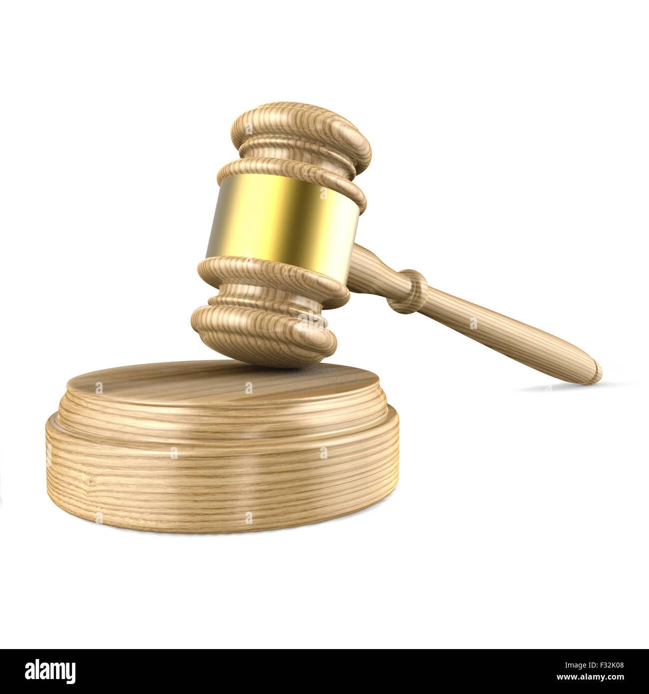 Wooden gavel. 3D illustration isolated on white background Stock Photo