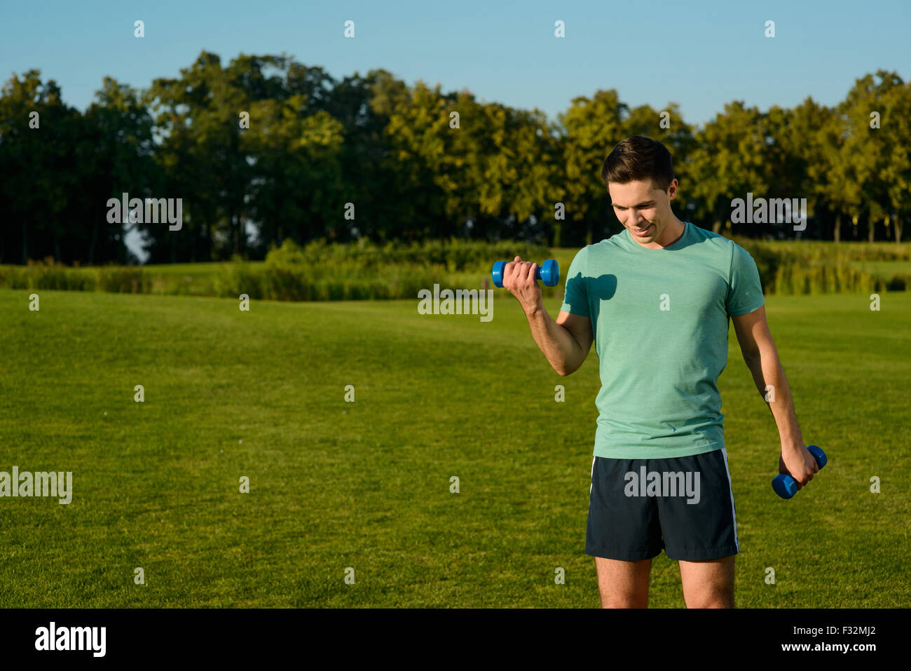Guy engaged in sports outdoor Stock Photo Alamy