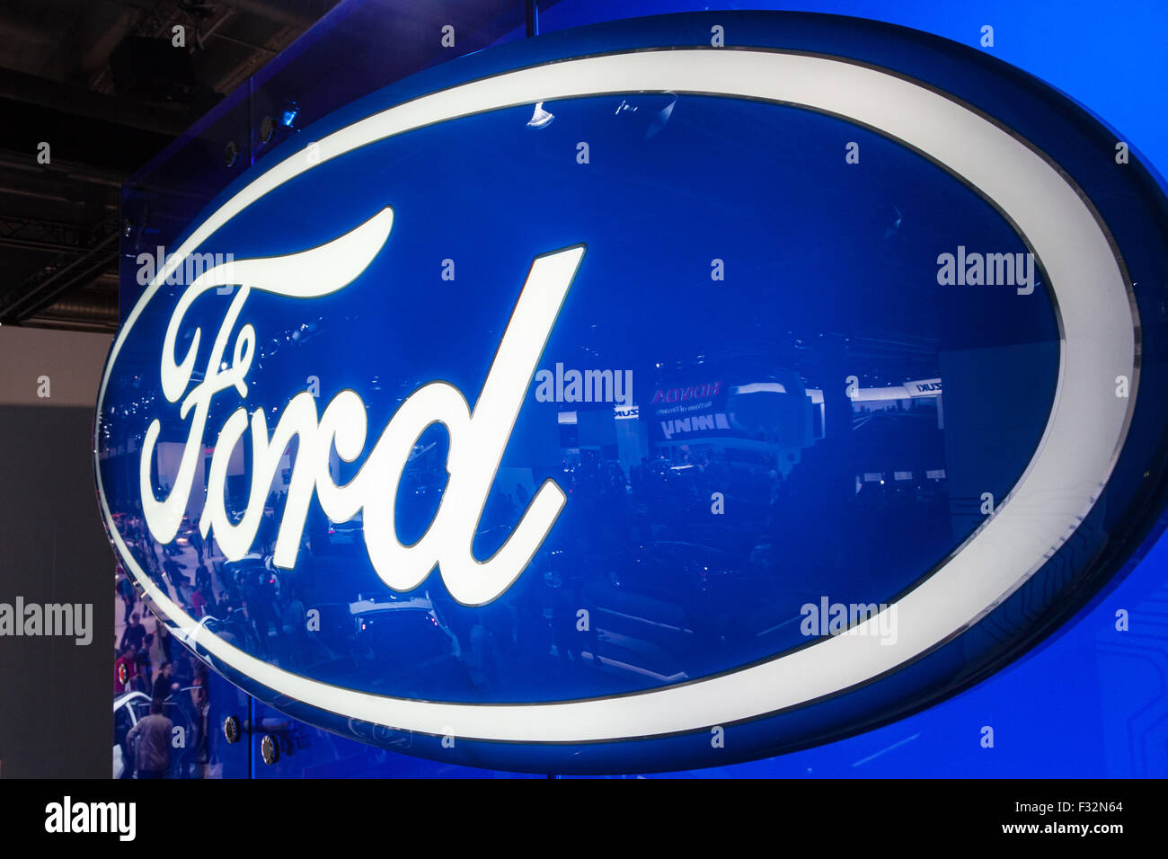 Ford Company Logo at the IAA International Motor Show 2015 Stock Photo