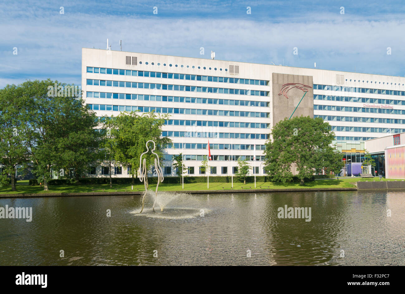 GRONINGEN, NETHERLANDS - AUGUST 22, 2015: Modern building on the groningen university campus. The university counts around 30,00 Stock Photo
