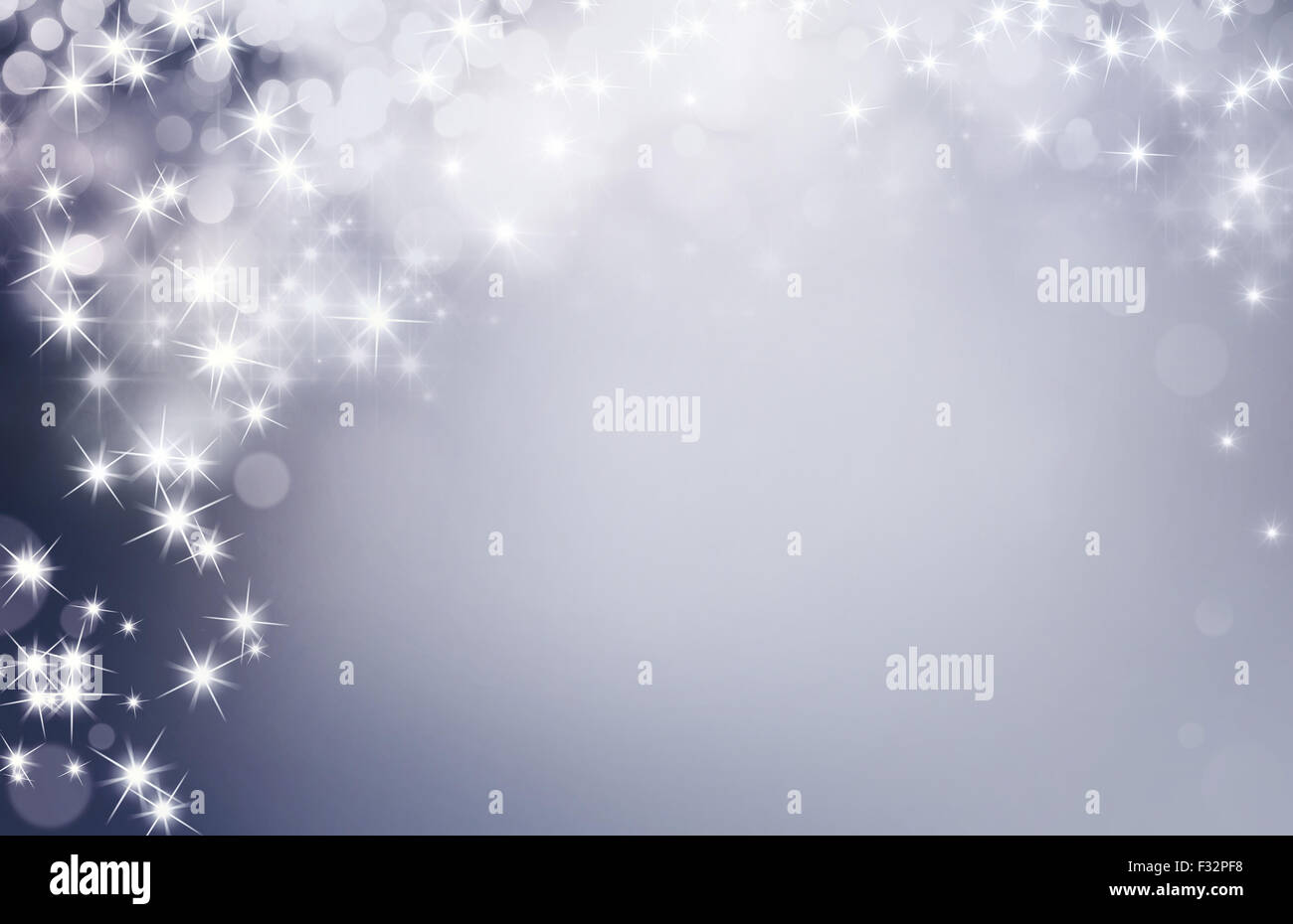 Shiny silver background with star lights raining down Stock Photo - Alamy