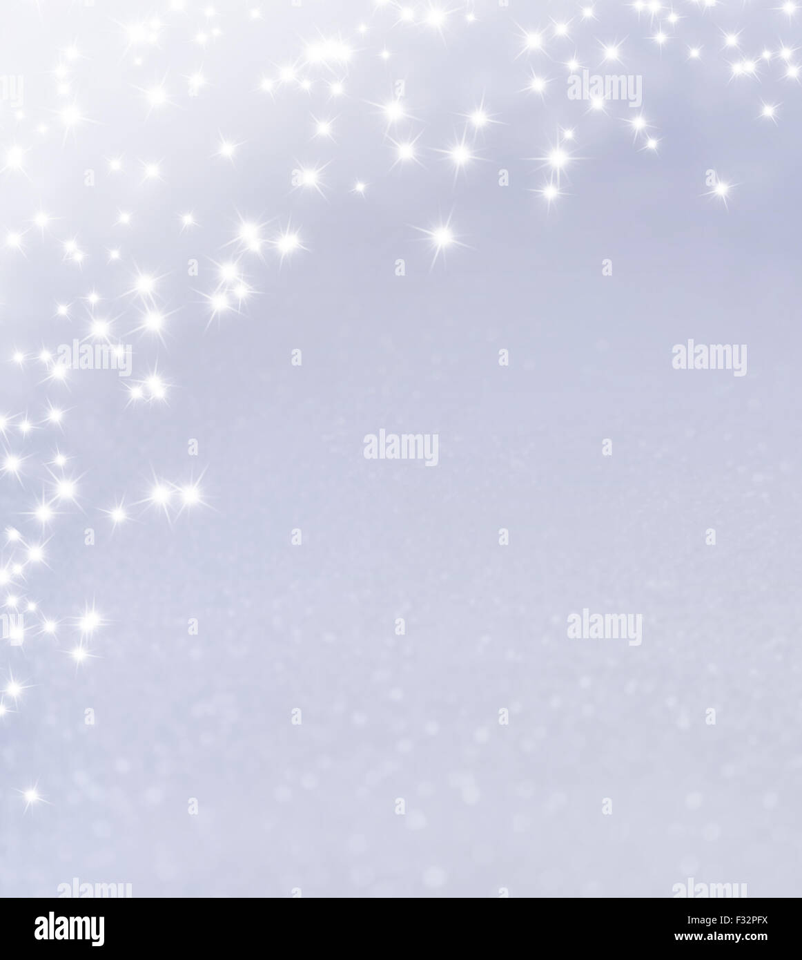 Shiny silver background with star lights raining down Stock Photo - Alamy