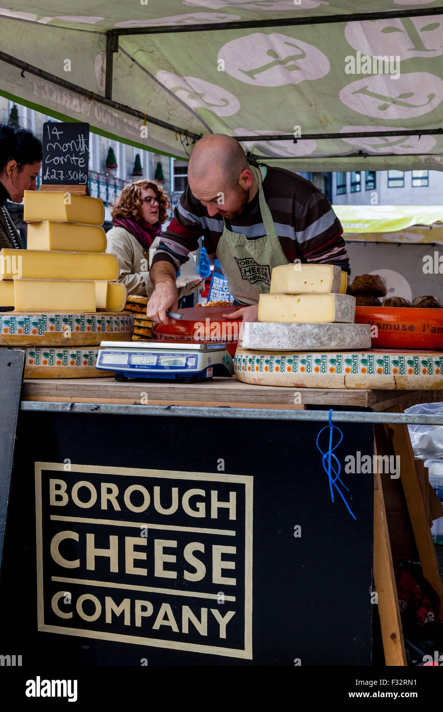 A Cheese Stall At The Real Food Market, Charing Cross, London, England