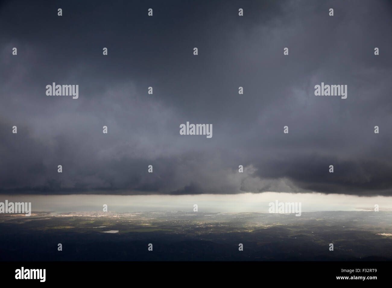 Dramatic stormy sky over the Algarve, Portugal. Stock Photo