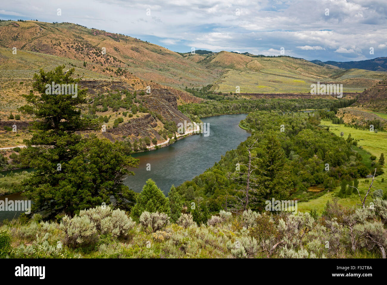 Heise, Idaho - The Snake River in southeastern Idaho. Stock Photo