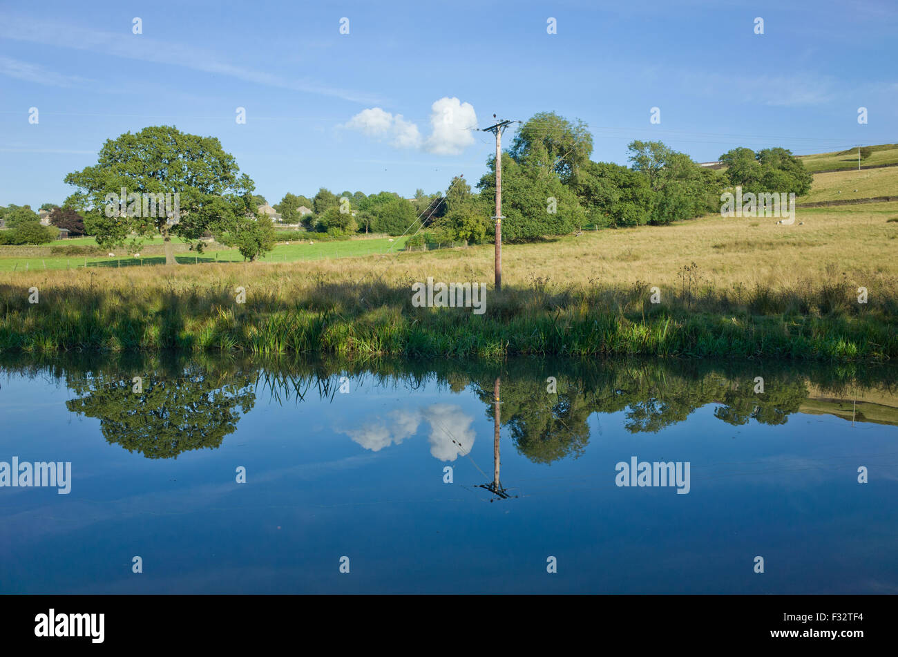View of Leeds Liverpool canal North Yorkshire Stock Photo