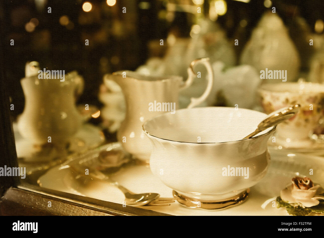 Antique porcelain tea cup Stock Photo