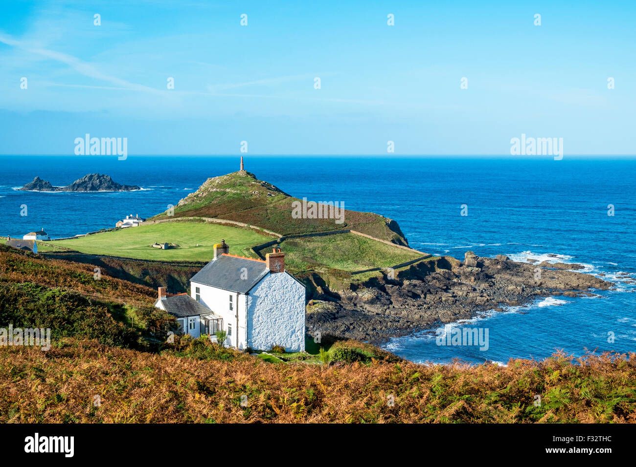 Cape Cornwall near St.Just in Cornwall, England, UK Stock Photo