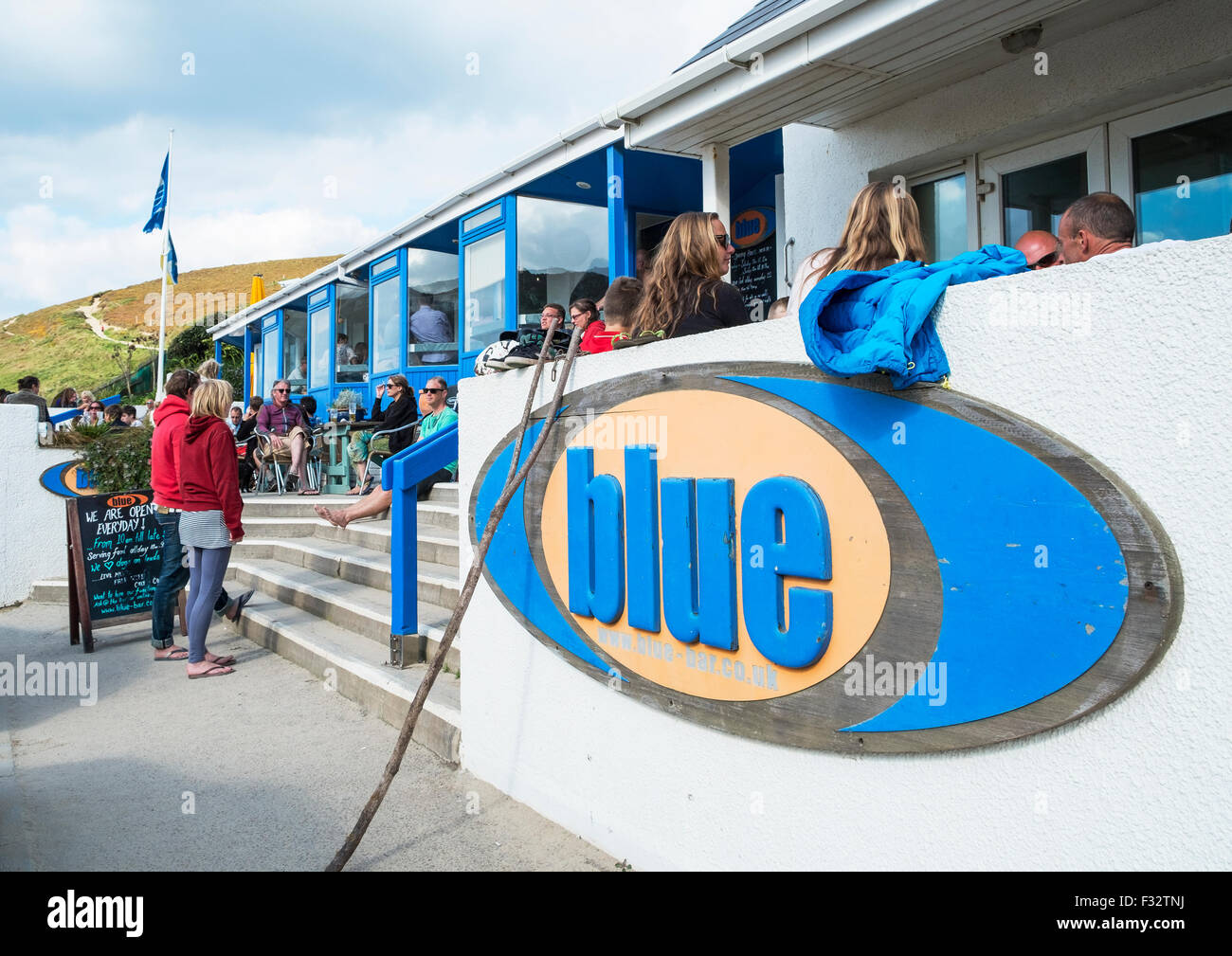 The Blue Bar at Porthtowan in Cornwall, UK Stock Photo Alamy
