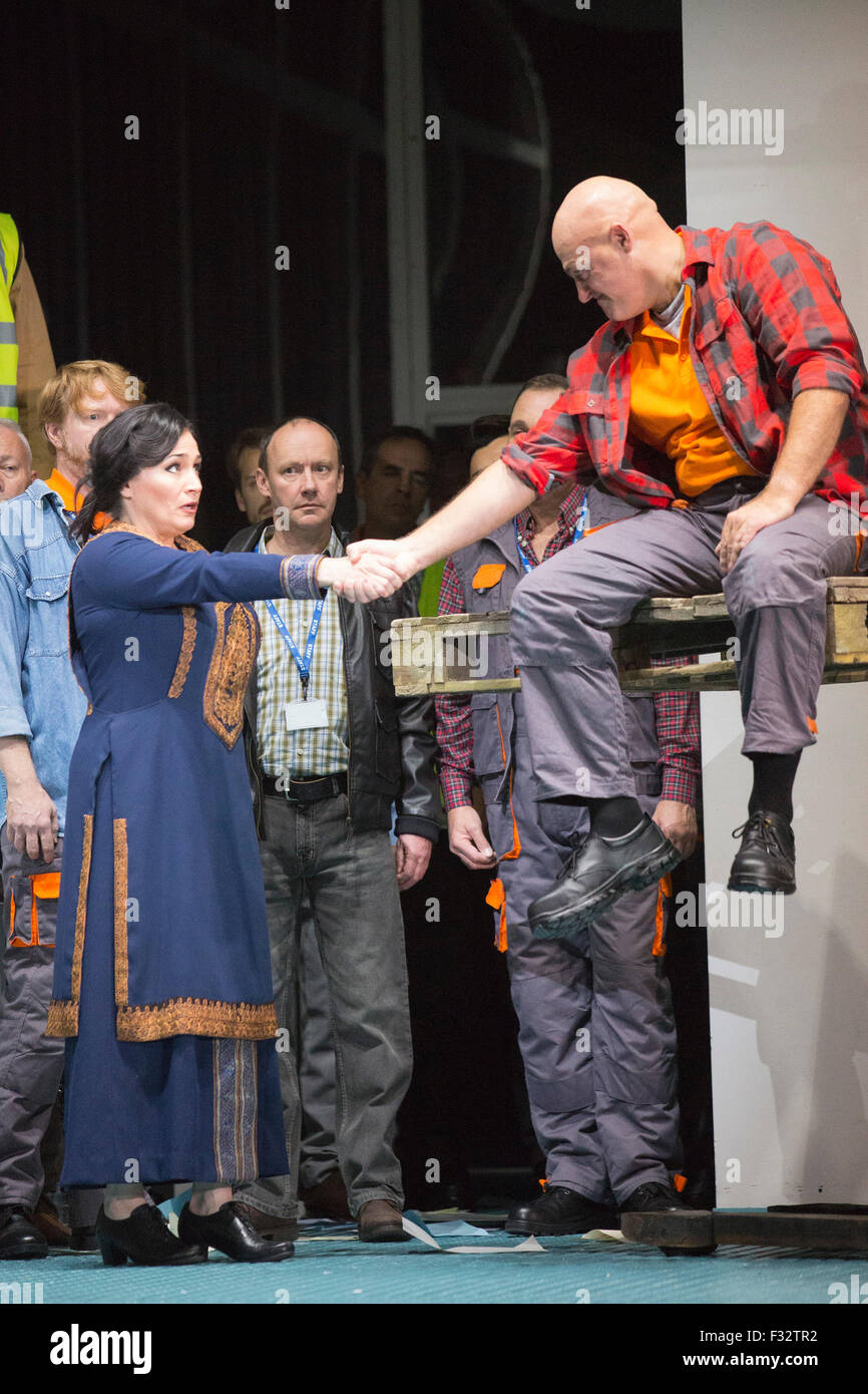 London, UK. 24/09/2015. Patricia Racette as Katerina Ismailova and John ...