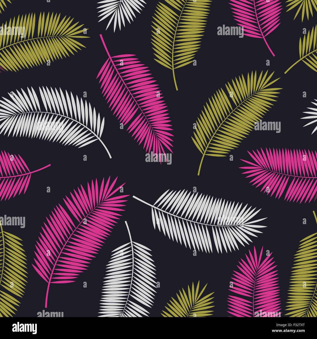 Palm Leaf Vector Seamless Pattern Background Illustration Stock Vector ...
