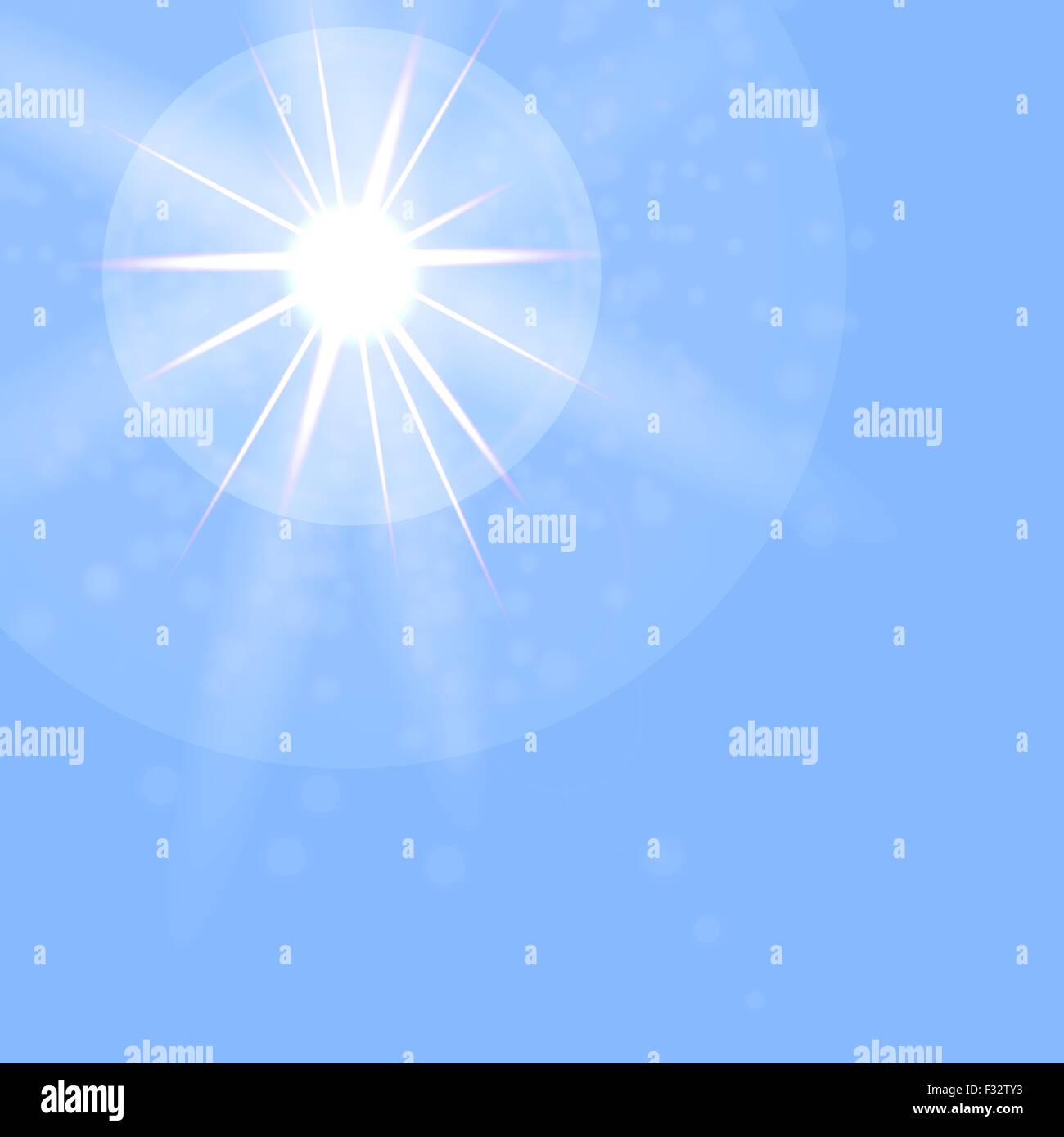 Clear blue sky sun flare Stock Vector Images - Alamy