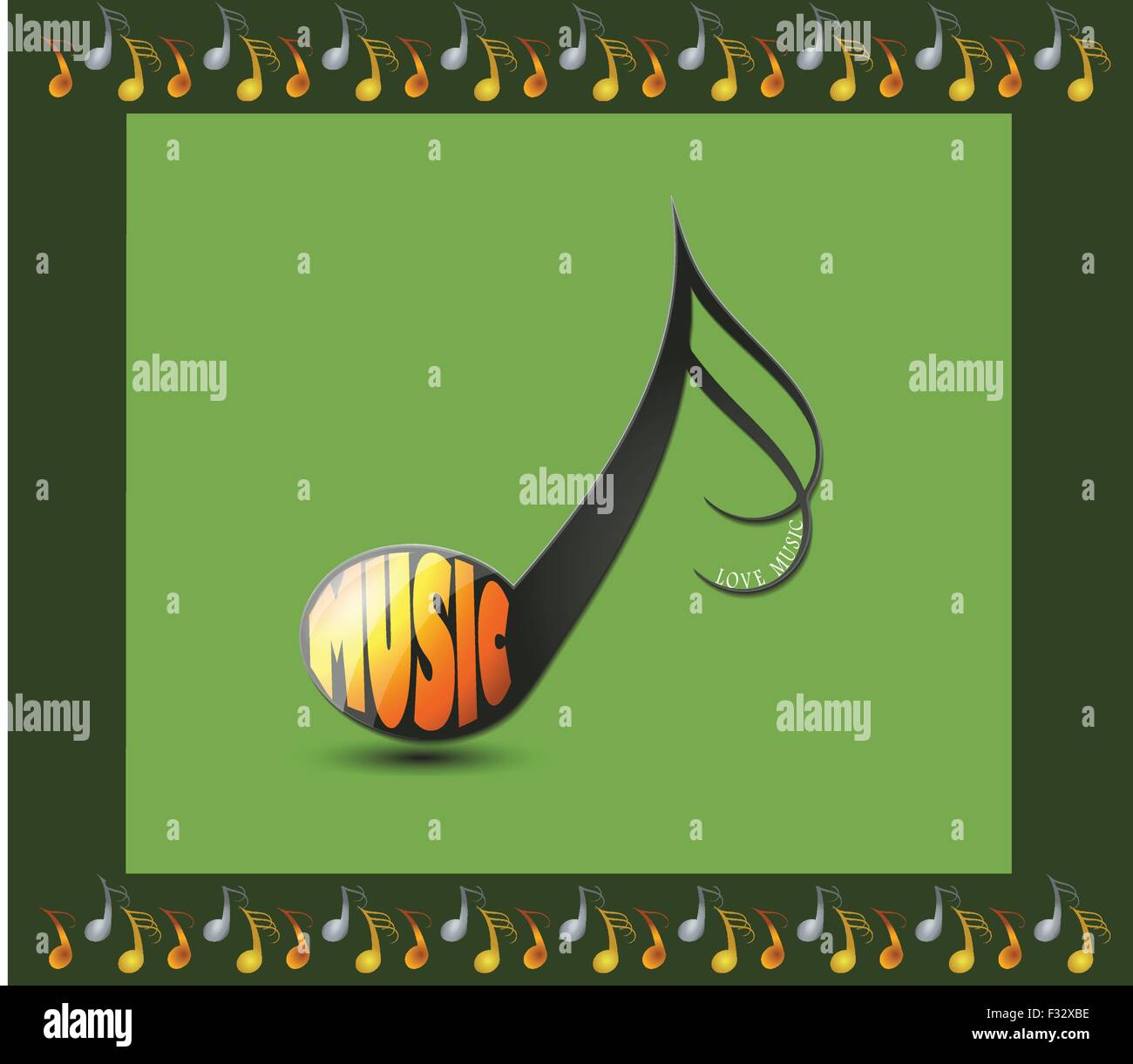 Musical note with word music Stock Vector Image & Art Alamy