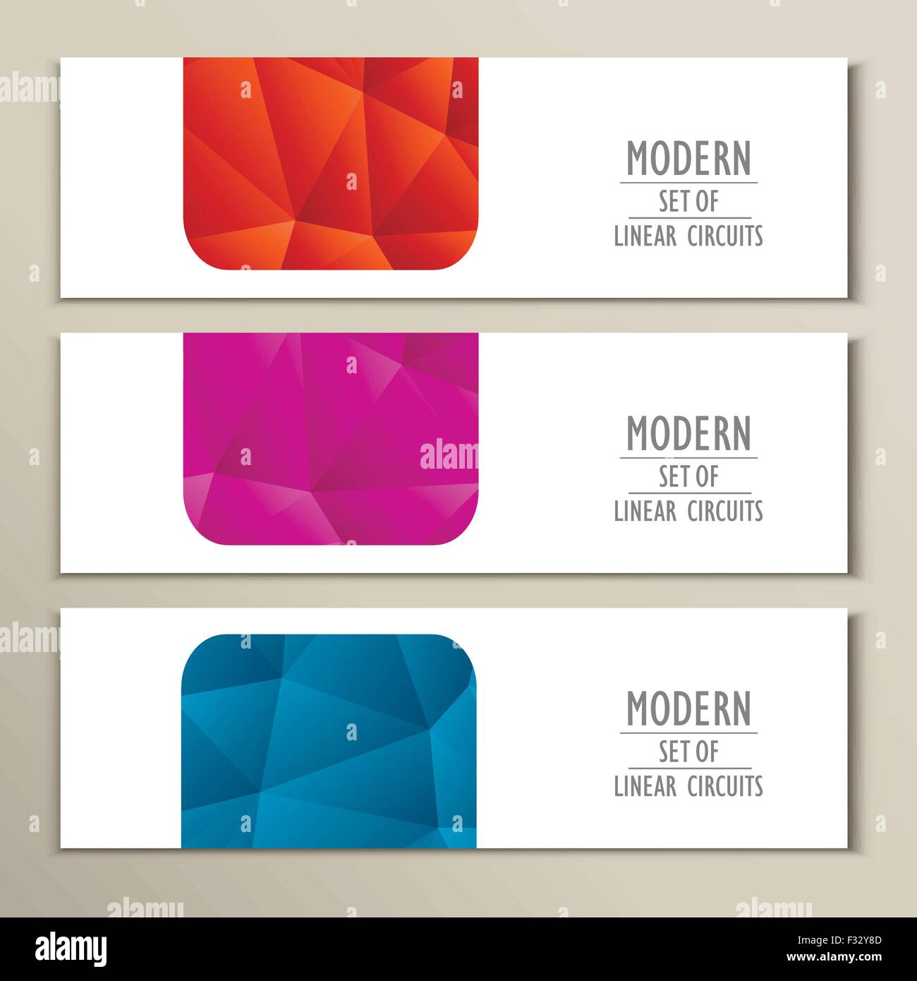 Set 3 abstract banner with triangle background Stock Vector Image & Art ...