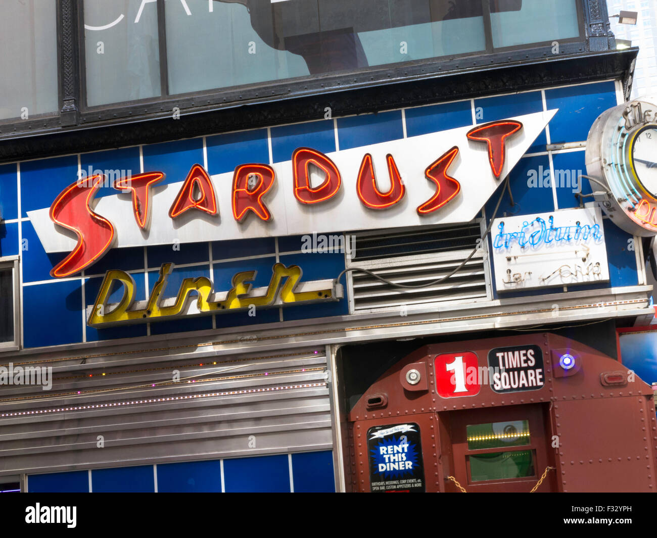Stardust Diner Neon, Times Square, NYC, USA Stock Photo