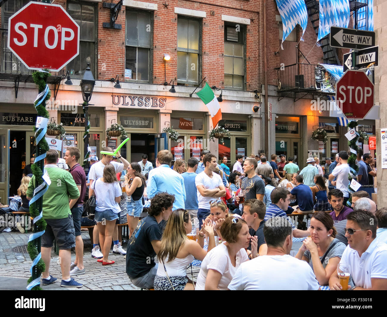 Stone Street Historic District in Lower Manhattan, NYC, USA Stock Photo