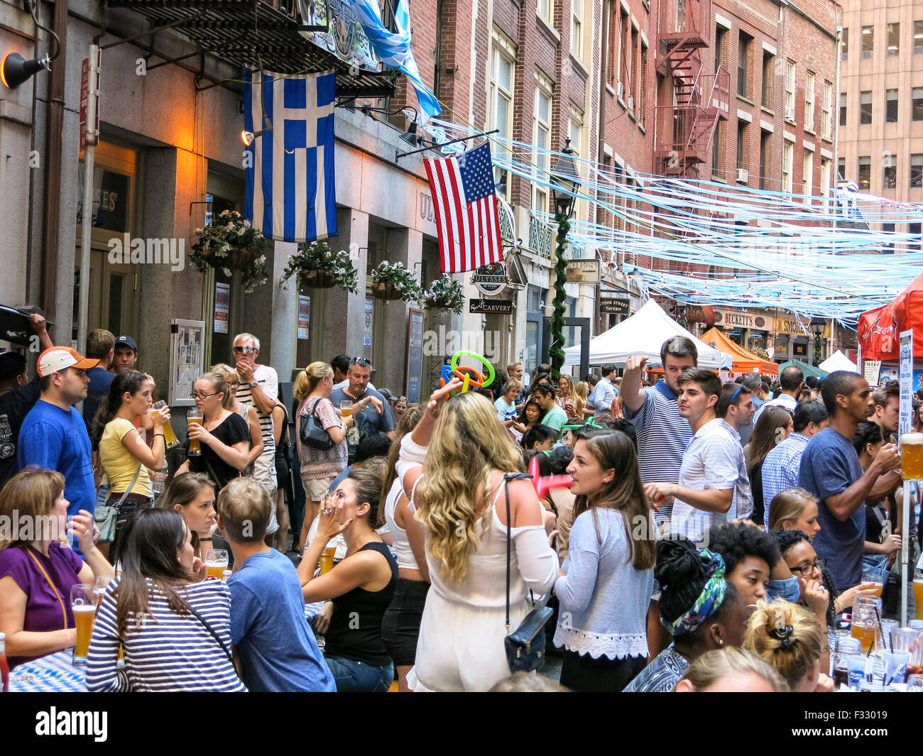 Stone Street Historic District in Lower Manhattan, NYC, USA Stock Photo