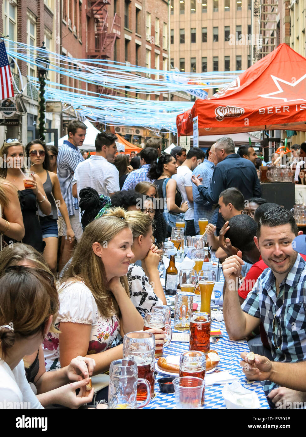 Stone Street Historic District in Lower Manhattan, NYC, USA Stock Photo