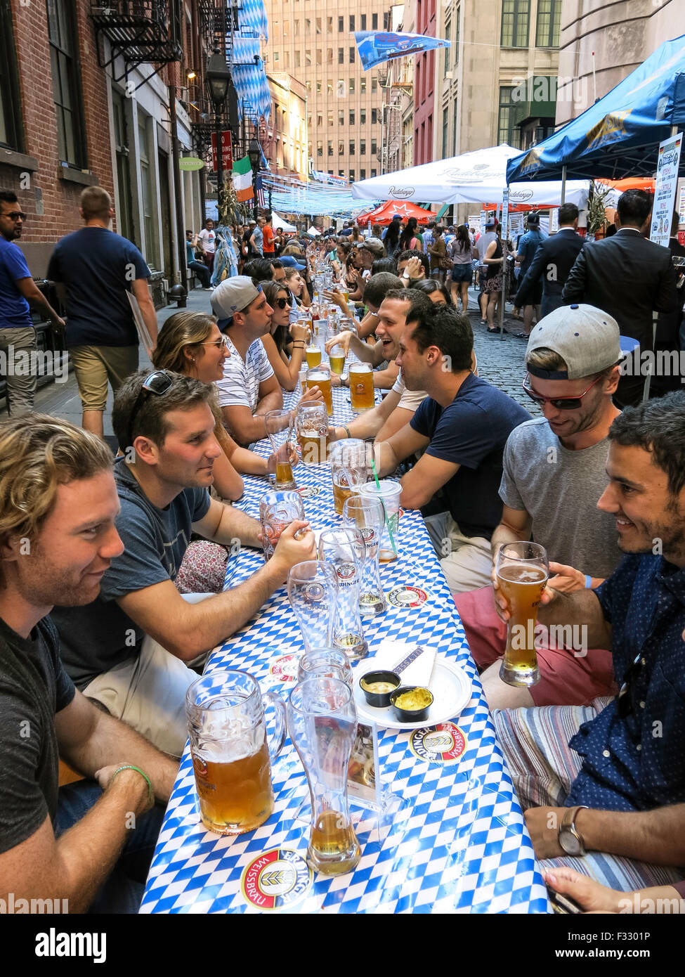 Stone Street Historic District in Lower Manhattan, NYC, USA Stock Photo