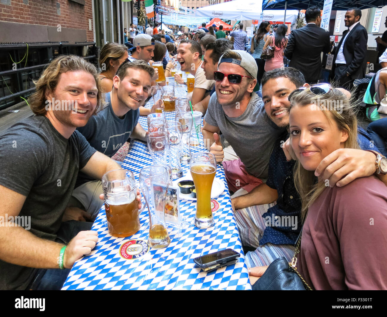 Stone Street Historic District in Lower Manhattan, NYC, USA Stock Photo