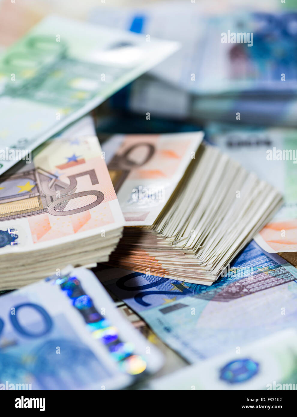 Different European Banknotes as detailed close-up shot Stock Photo