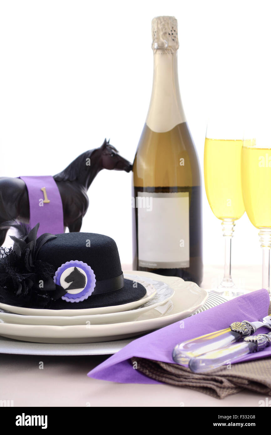 Horse Racing Ladies Luncheon Fine Dining Table Setting With Small