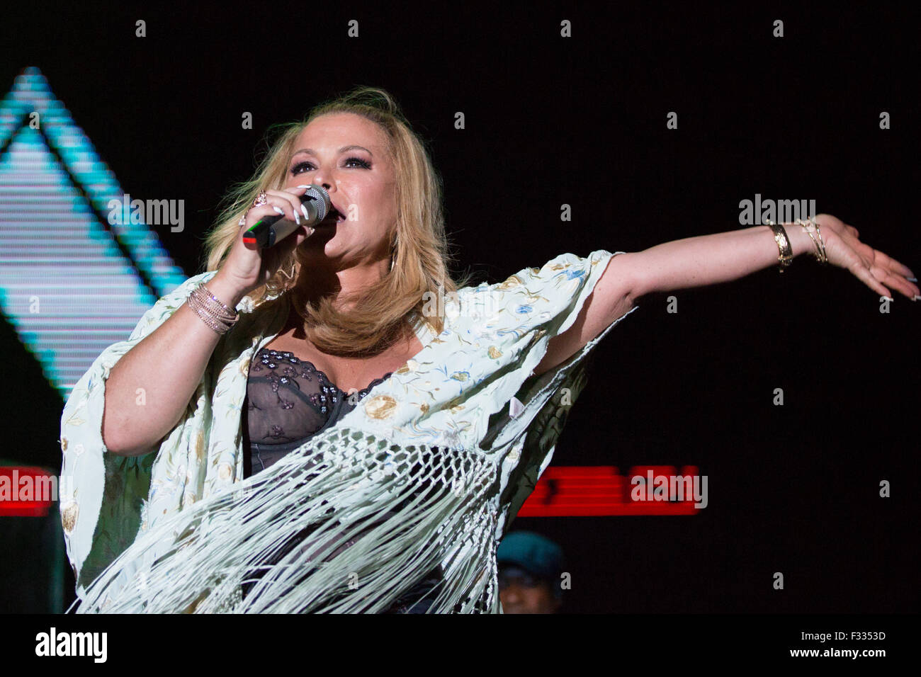Anastacia performs live in concert during her 'Resurrection Tour' in Grugliasco  Featuring: Anastacia Where: Turin, Italy When: 28 Jul 2015 C Stock Photo