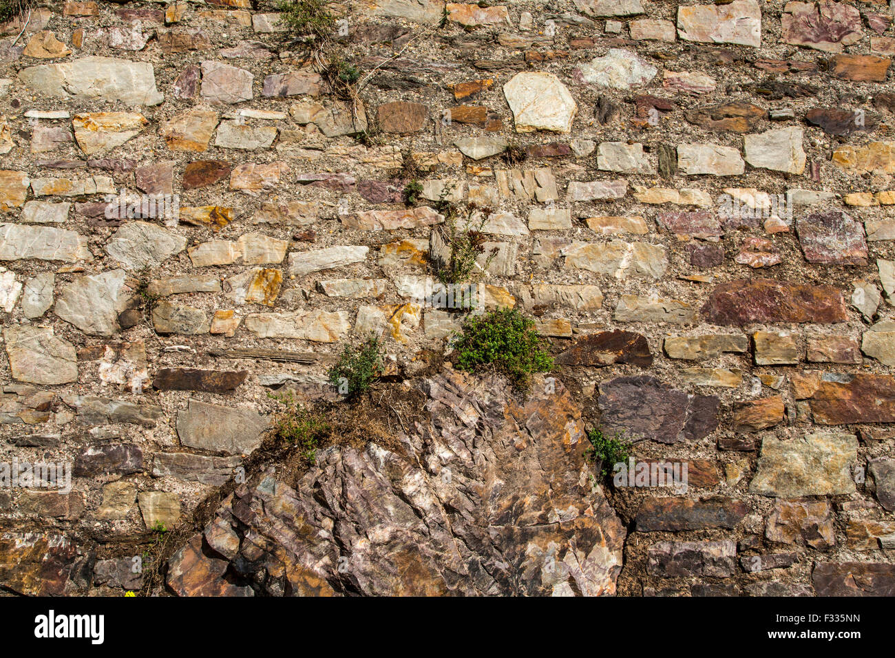 natural stone masonry, in a vineyard, Rudesheim, Rhine valley, Germany Stock Photo