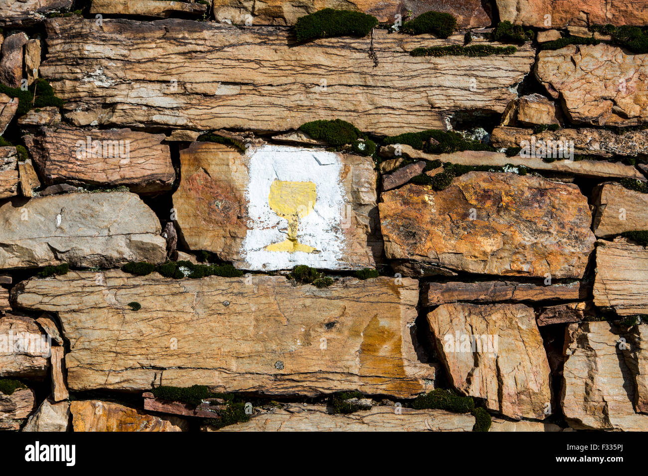 natural stone masonry, in a vineyard, Rudesheim, Rhine valley, Germany Stock Photo