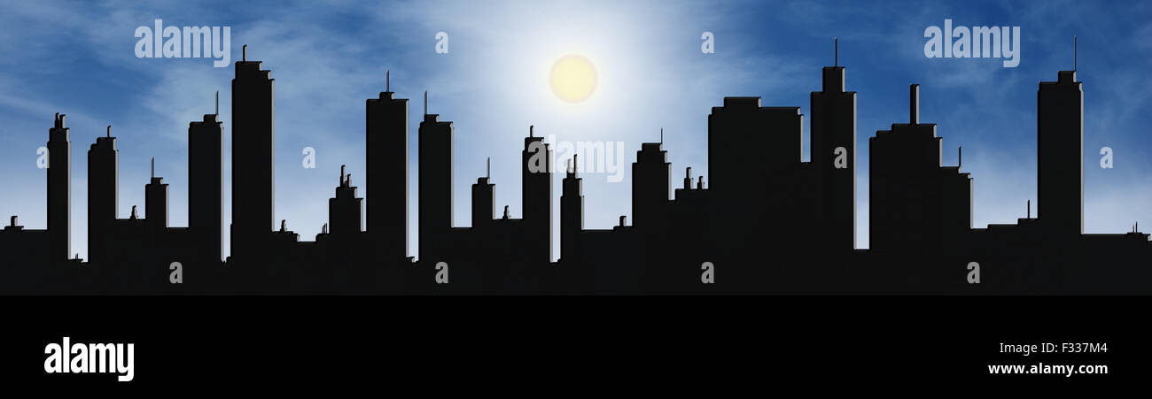 A panorama picture of city skyline Stock Photo - Alamy