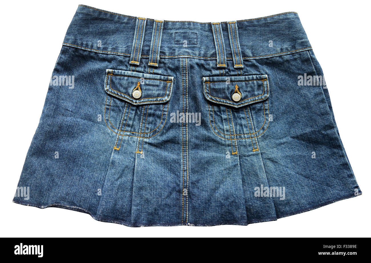 Blue denim skirts Stock Photo