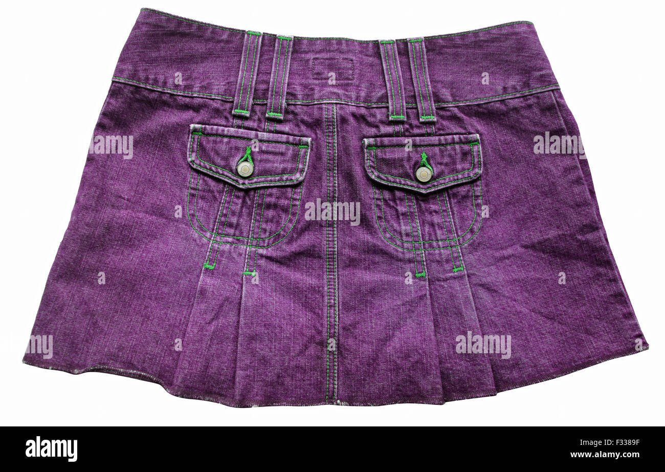 Violet denim skirts Stock Photo - Alamy