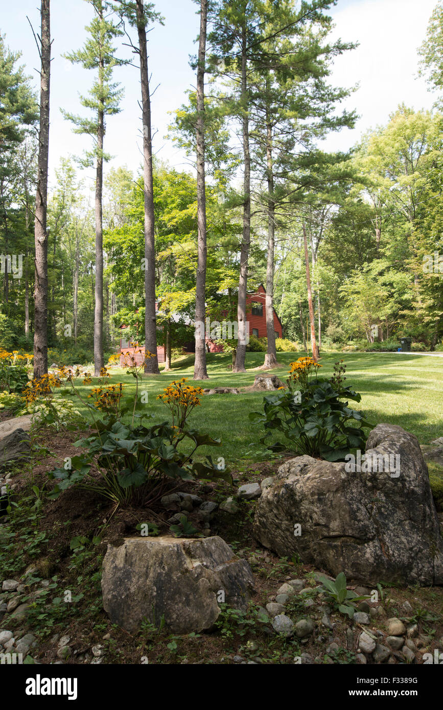 Stockbridge Mass. Berkshire County, Homes on Stockbridge Bowl Stock