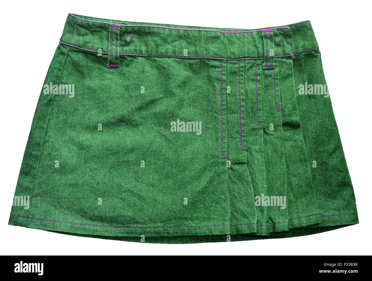 Green denim skirts Stock Photo