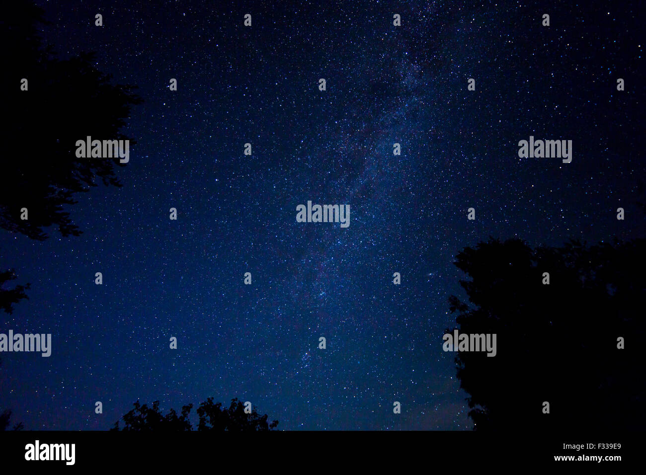 Night starry sky scene with milky way Stock Photo - Alamy